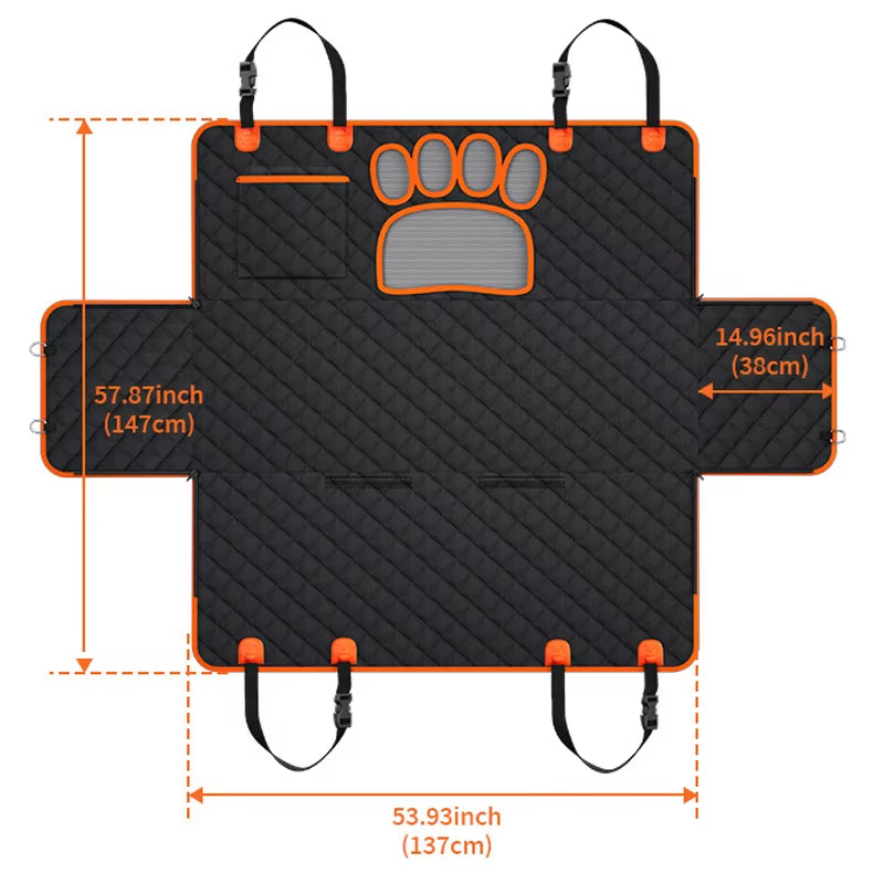 Dog Car Seat Cover Waterproof Pet Cat Carriers Travel Mat Hammock with Visual Mesh Window and Side Zipper Car Seat & Door Protec