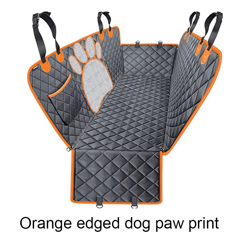 Dog Car Seat Cover Waterproof Pet Cat Carriers Travel Mat Hammock with Visual Mesh Window and Side Zipper Car Seat & Door Protec