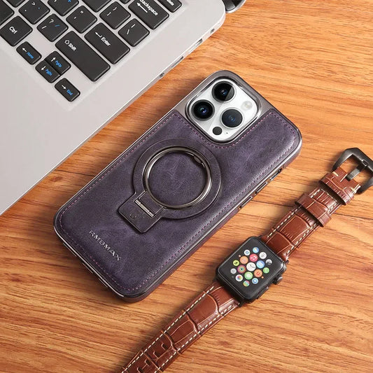 Invisible Stand Phone Case for Iphone 13 11 12 14 15 Pro Max Business Leather Holder Cover Magsafe for IPHON 12 13 14 15 Promax